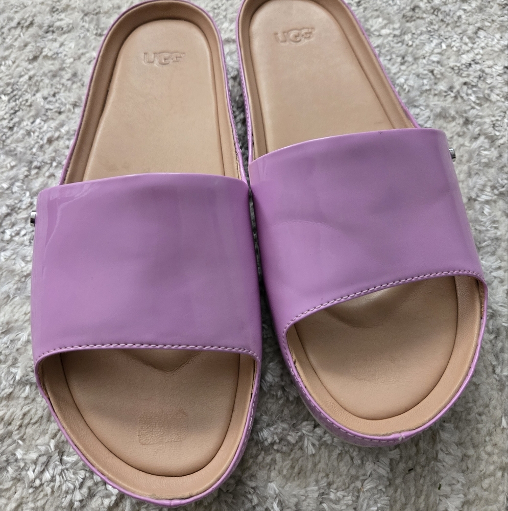 UGG Pink Slide Sandals with Soft Strap